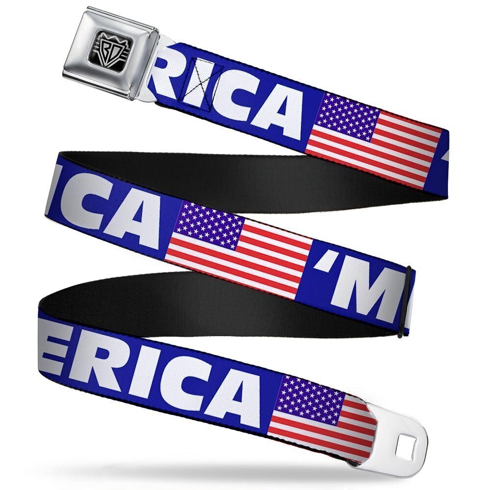 9408 Seatbelt Belt - 'MERICA/US Flag Blue/White/Red - 1.0" Wide - 20-36